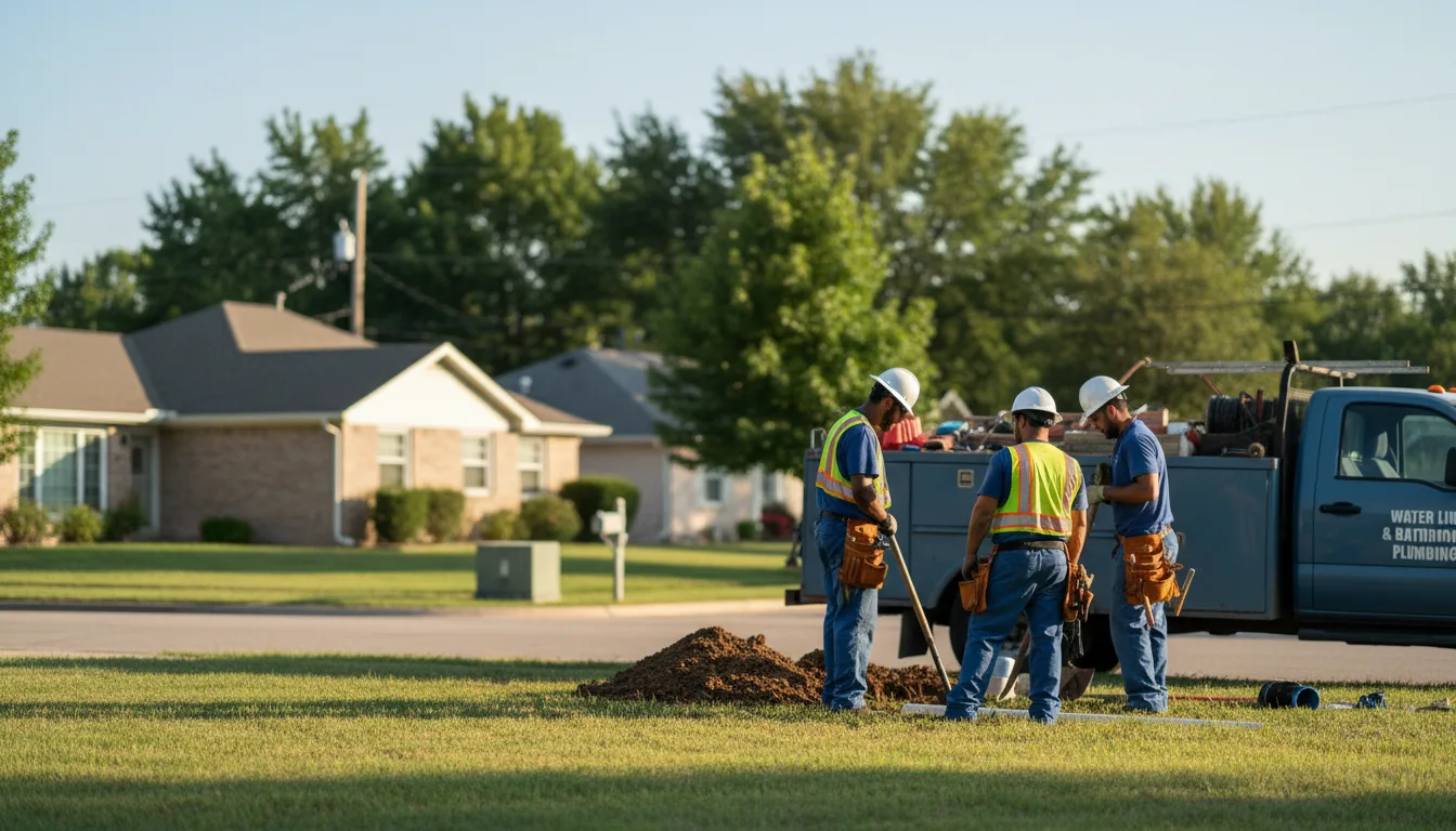 Residential water line and bathroom plumbing service in Barrington, RI